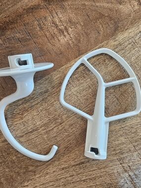 KitchenAid White Flat Beater and Dough Hook Mixer Attachments